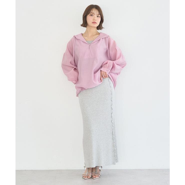 サイドメローリブニットスカート | earth music&ecology  | 詳細画像10 