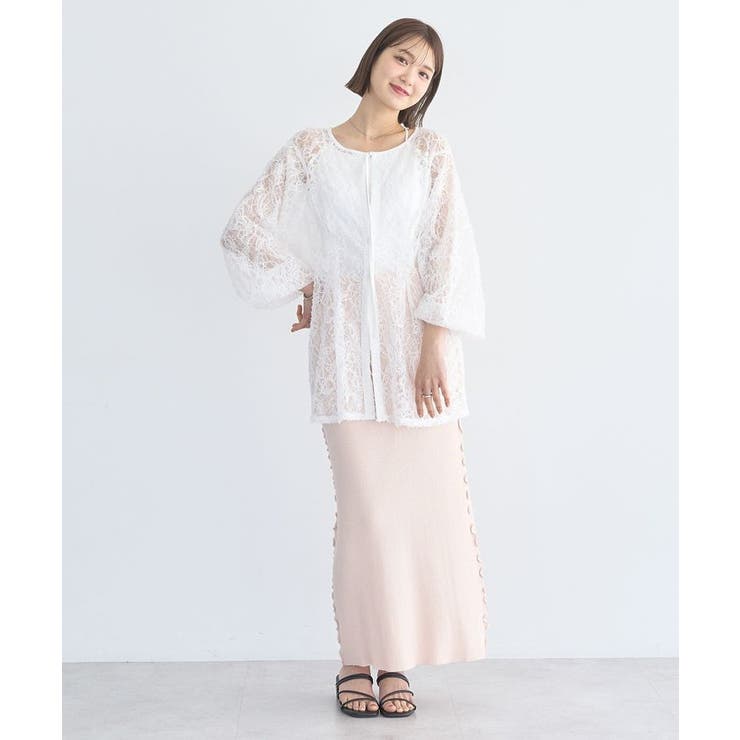 サイドメローリブニットスカート | earth music&ecology  | 詳細画像4 