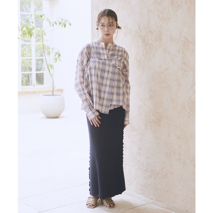 サイドメローリブニットスカート | earth music&ecology  | 詳細画像13 