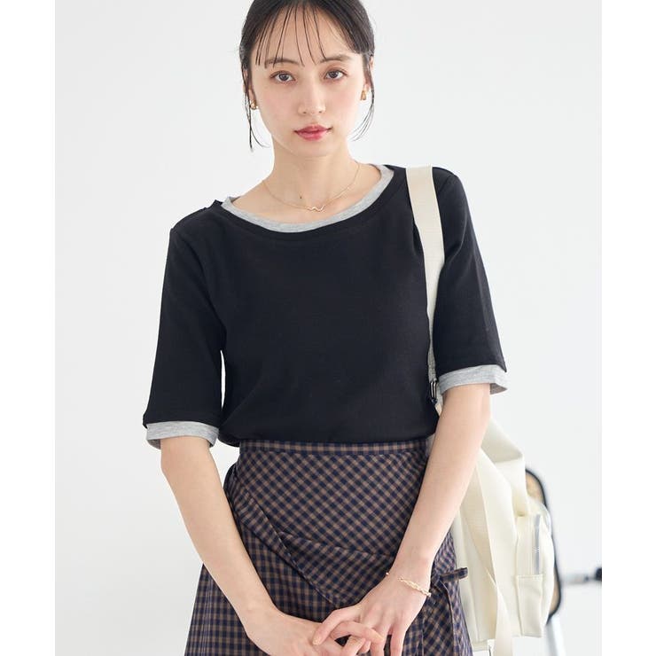 レイヤードライクバイカラープルオーバー | earth music&ecology  | 詳細画像2 