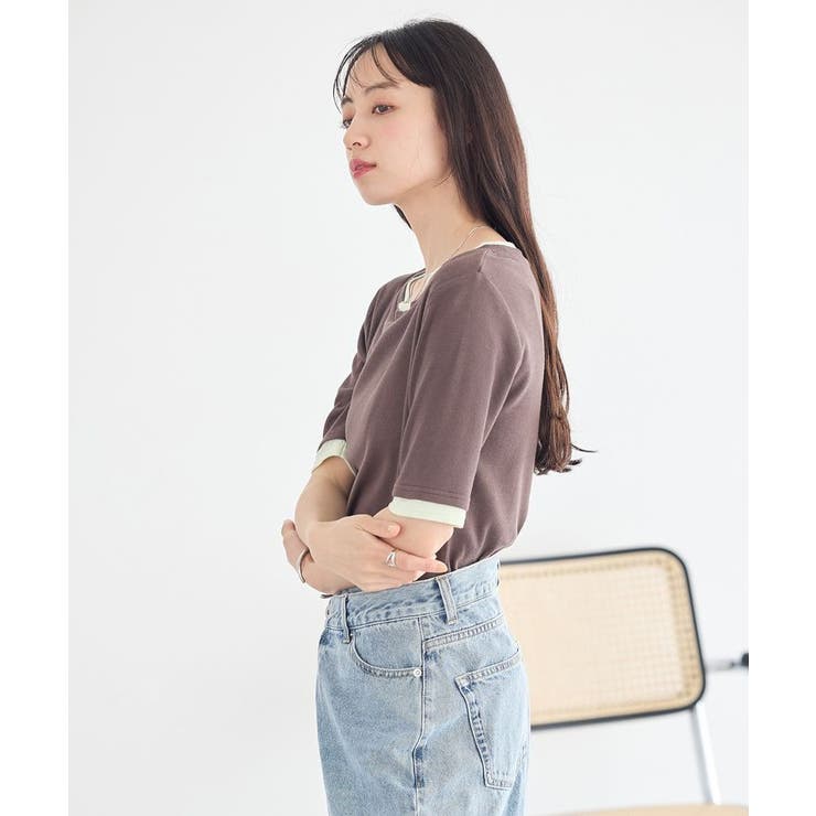 レイヤードライクバイカラープルオーバー | earth music&ecology  | 詳細画像5 