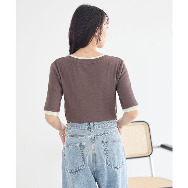 レイヤードライクバイカラープルオーバー | earth music&ecology  | 詳細画像6 