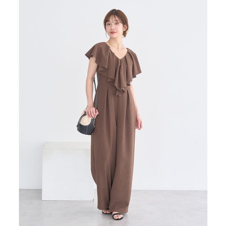 ブラウン | ラッフルサロペット | earth music&ecology 