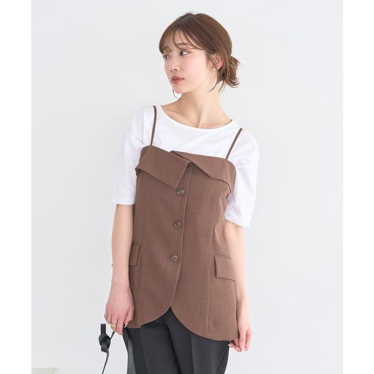 【セットアップ対応】フラップボタンビスチェ | earth music&ecology  | 詳細画像7 