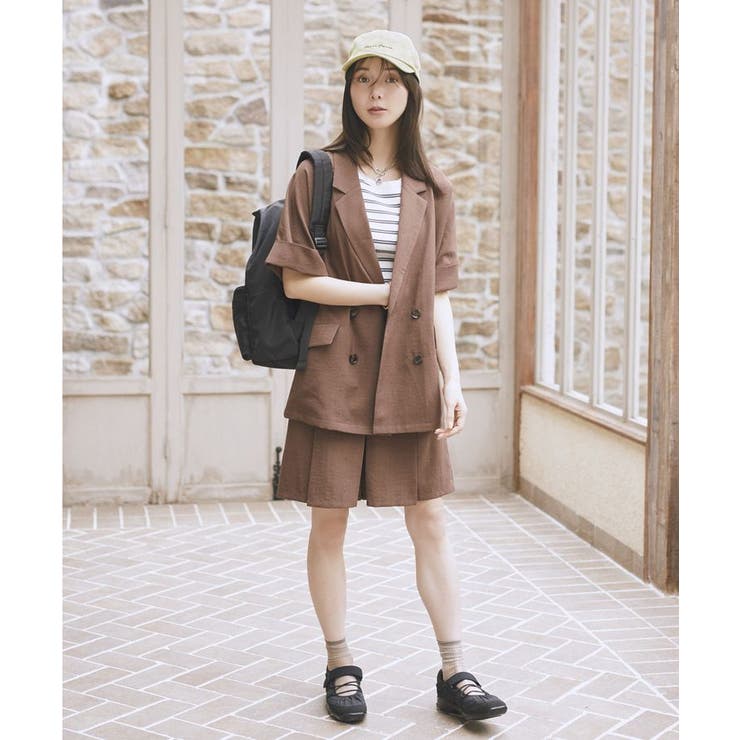 【セットアップ対応】リネンライクダブルジャケット | earth music&ecology  | 詳細画像14 