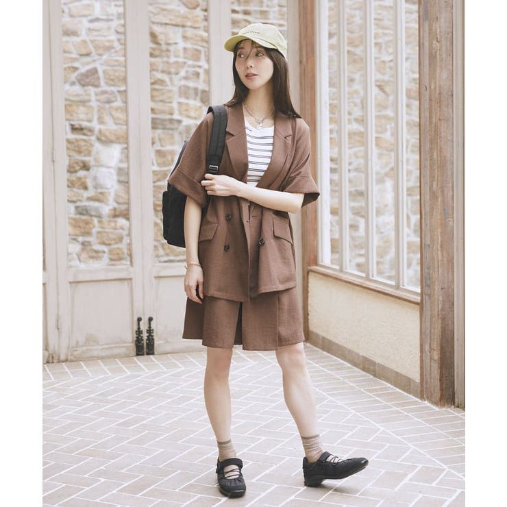 【セットアップ対応】リネンライクダブルジャケット | earth music&ecology  | 詳細画像15 