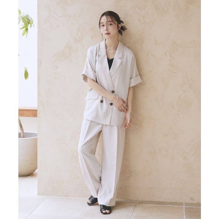 【セットアップ対応】リネンライクダブルジャケット | earth music&ecology  | 詳細画像17 