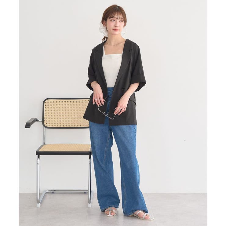 【セットアップ対応】リネンライクダブルジャケット | earth music&ecology  | 詳細画像20 