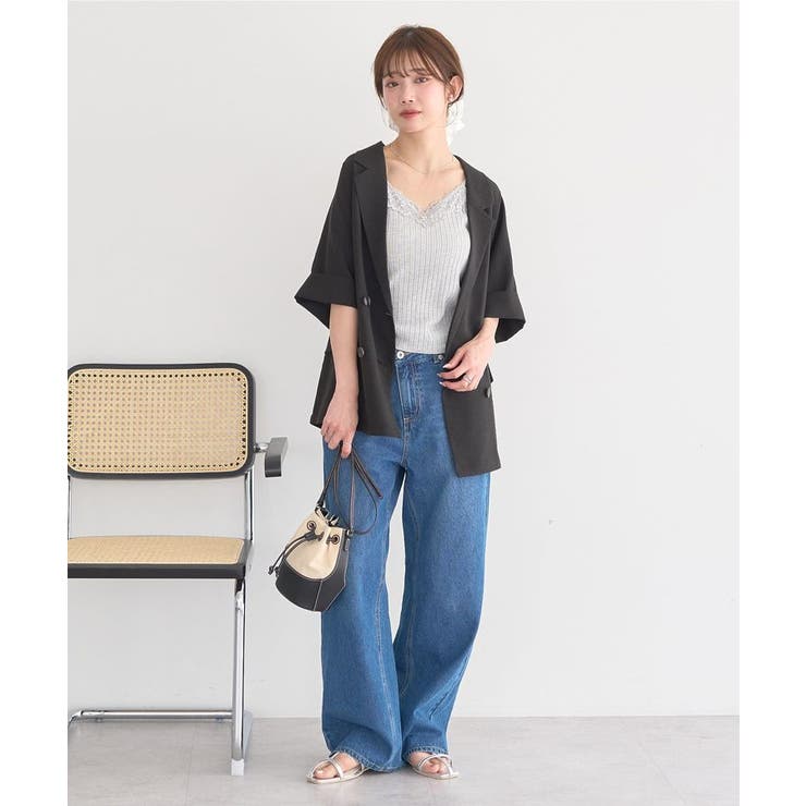 【セットアップ対応】リネンライクダブルジャケット | earth music&ecology  | 詳細画像23 