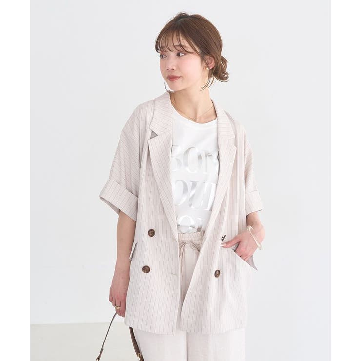 【セットアップ対応】リネンライクダブルジャケット | earth music&ecology  | 詳細画像26 