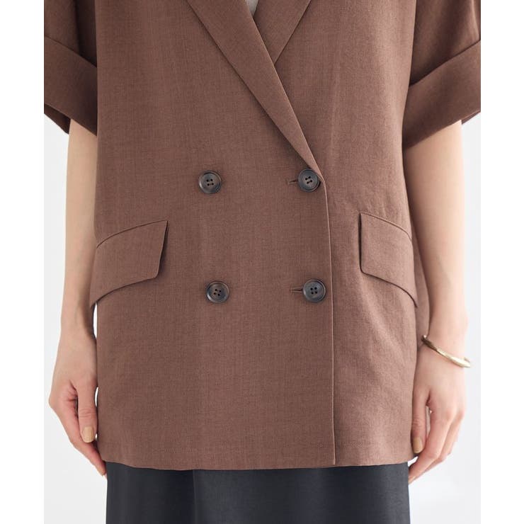 【セットアップ対応】リネンライクダブルジャケット | earth music&ecology  | 詳細画像31 