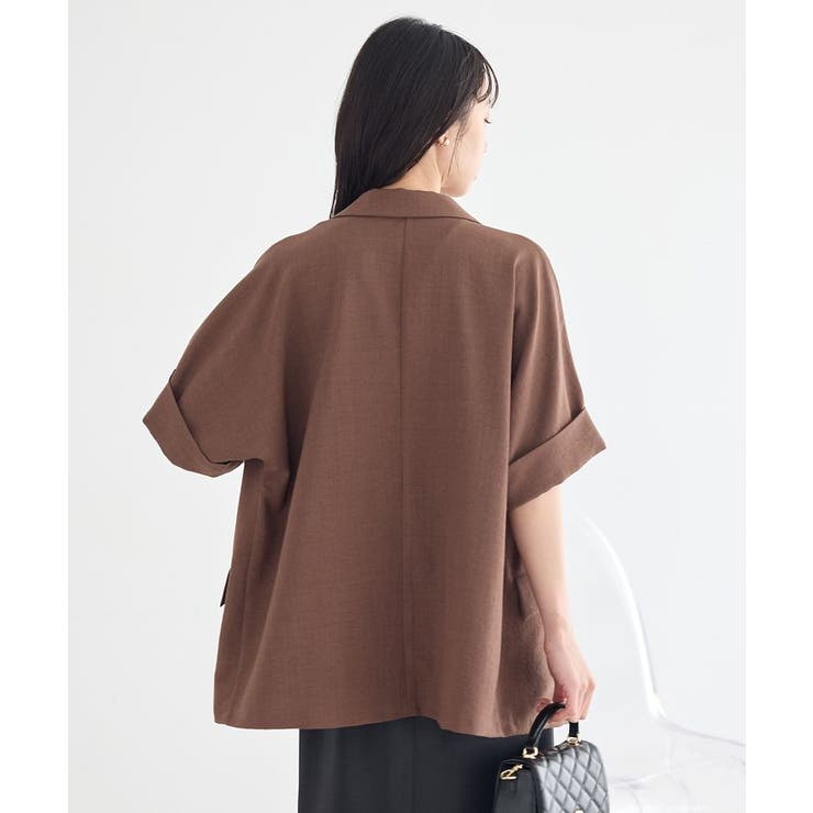 【セットアップ対応】リネンライクダブルジャケット | earth music&ecology  | 詳細画像7 