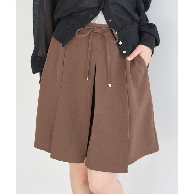 【セットアップ対応】ウエストリボンバミューダパンツ | earth music&ecology  | 詳細画像1 