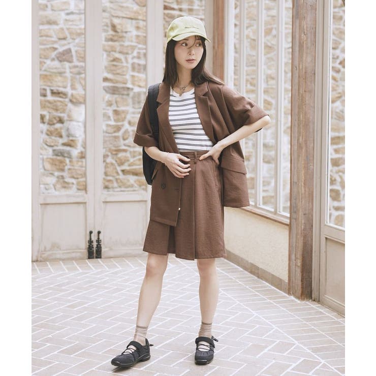 【セットアップ対応】ウエストリボンバミューダパンツ | earth music&ecology  | 詳細画像10 