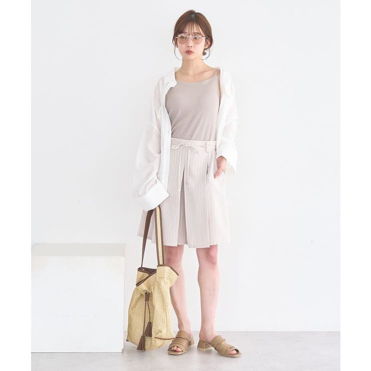 【セットアップ対応】ウエストリボンバミューダパンツ | earth music&ecology  | 詳細画像15 