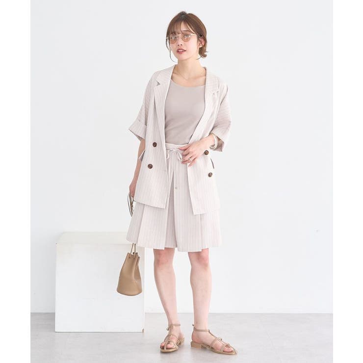 【セットアップ対応】ウエストリボンバミューダパンツ | earth music&ecology  | 詳細画像16 