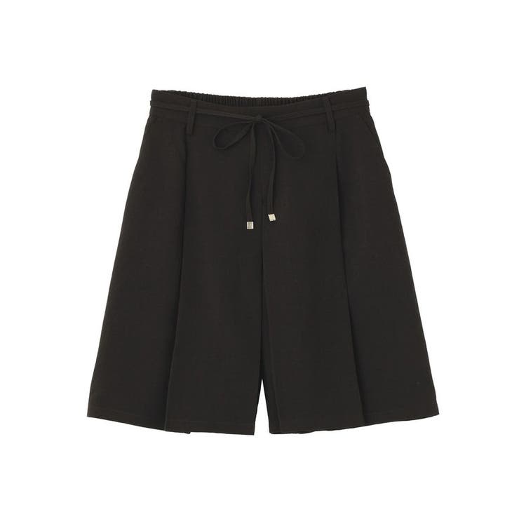 ブラック | 【セットアップ対応】ウエストリボンバミューダパンツ | earth music&ecology 
