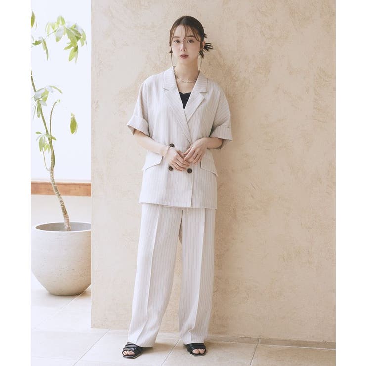 【セットアップ対応】リネンライクリラックスパンツ | earth music&ecology  | 詳細画像10 