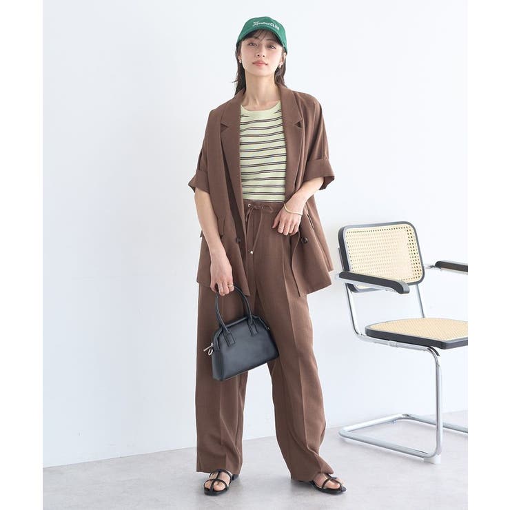 【セットアップ対応】リネンライクリラックスパンツ | earth music&ecology  | 詳細画像17 