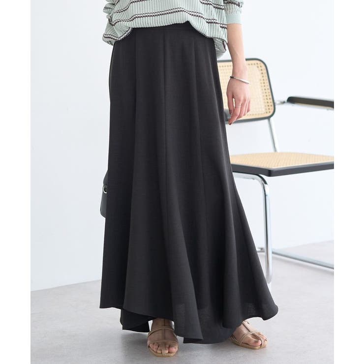ブラック | 【セットアップ対応】キリカエフレアスカート | earth music&ecology 