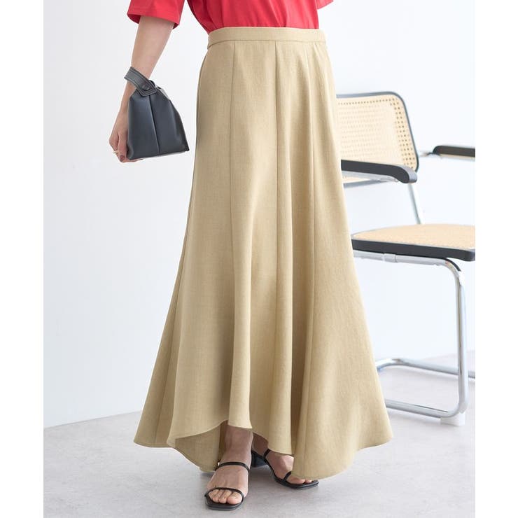 ライトベージュ | 【セットアップ対応】キリカエフレアスカート | earth music&ecology 