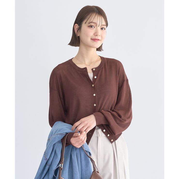 【接触冷感】ボタンアソートクルーネックカーディガン | earth music&ecology  | 詳細画像14 