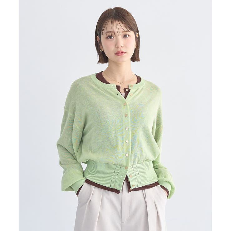 【接触冷感】ボタンアソートクルーネックカーディガン | earth music&ecology  | 詳細画像20 