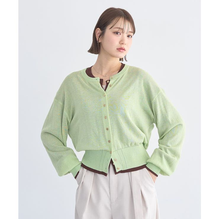 【接触冷感】ボタンアソートクルーネックカーディガン | earth music&ecology  | 詳細画像21 