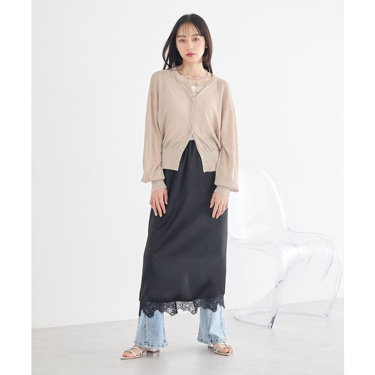 【接触冷感】ボタンアソートクルーネックカーディガン | earth music&ecology  | 詳細画像4 