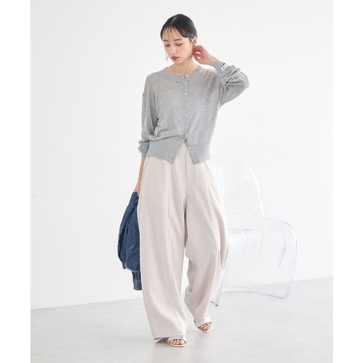 【接触冷感】ボタンアソートクルーネックカーディガン | earth music&ecology  | 詳細画像8 