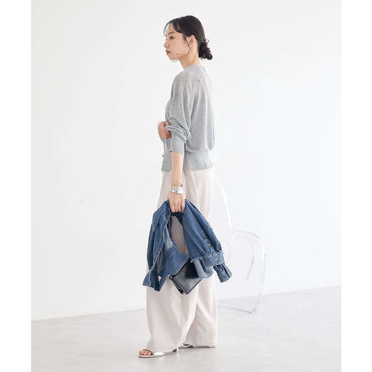 【接触冷感】ボタンアソートクルーネックカーディガン | earth music&ecology  | 詳細画像9 