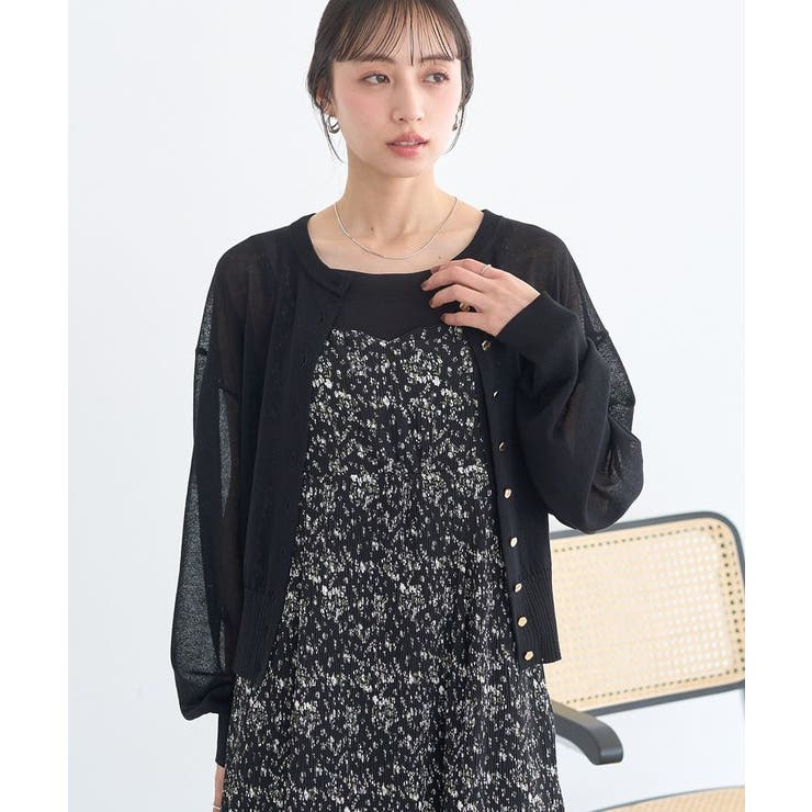 【接触冷感】ボタンアソートクルーネックカーディガン | earth music&ecology  | 詳細画像30 