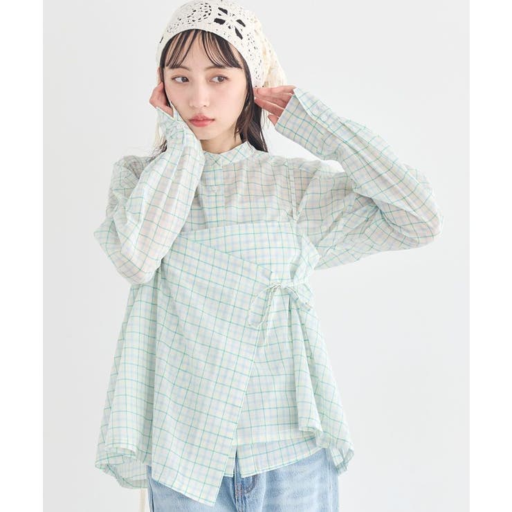 グリーン | SET2点エプロンライクビスチェ＋シャツ | earth music&ecology 