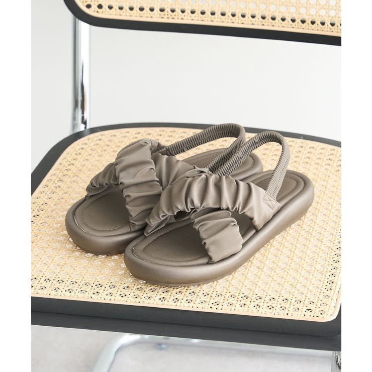 ブロンズ | ギャザークロスサンダル | earth music&ecology 