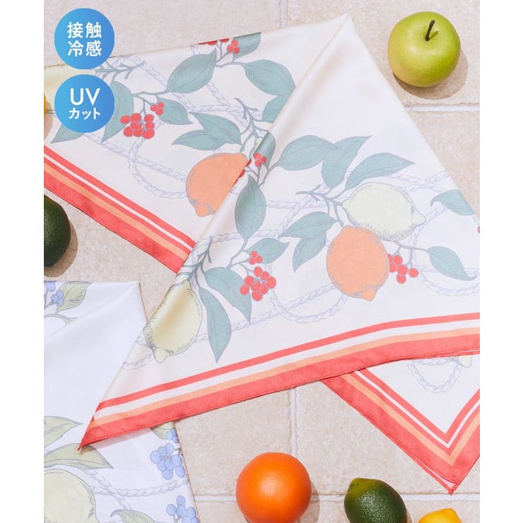 【接触冷感】UV対策フルーツ柄スカーフ | earth music&ecology  | 詳細画像2 