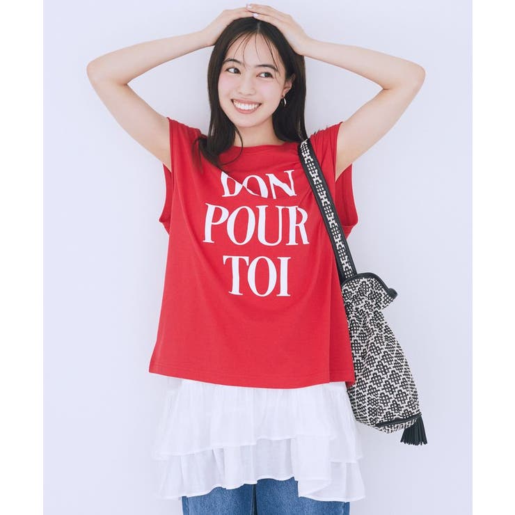 フレンチスリーブプリントTシャツ | earth music&ecology  | 詳細画像3 