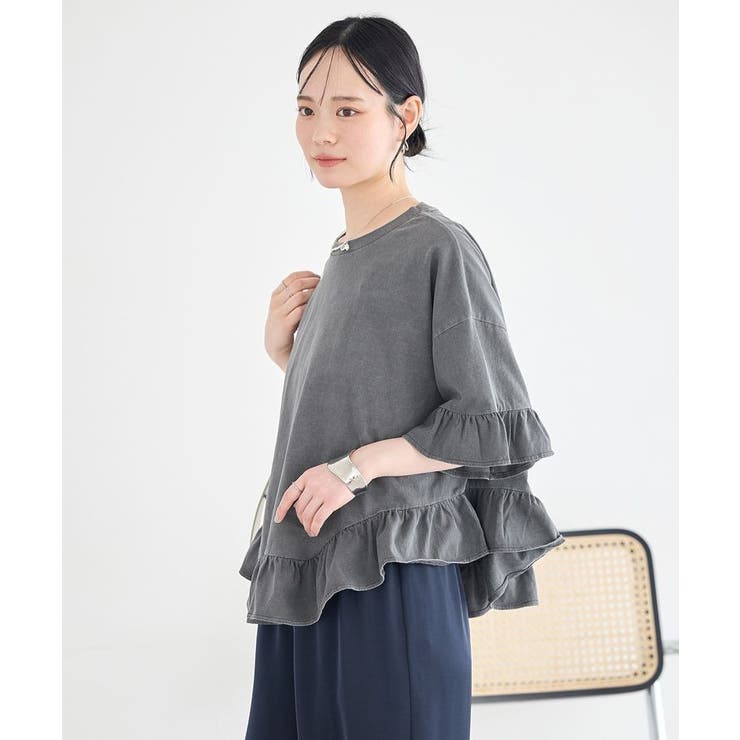 ピグメントフリルTシャツ | earth music&ecology  | 詳細画像3 