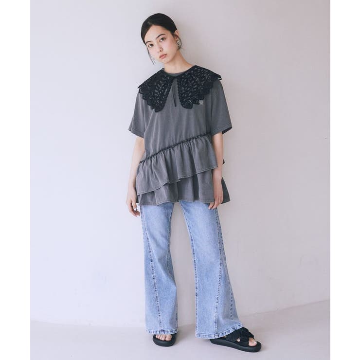 異素材ドッキンググラフィックTシャツ | earth music&ecology  | 詳細画像3 