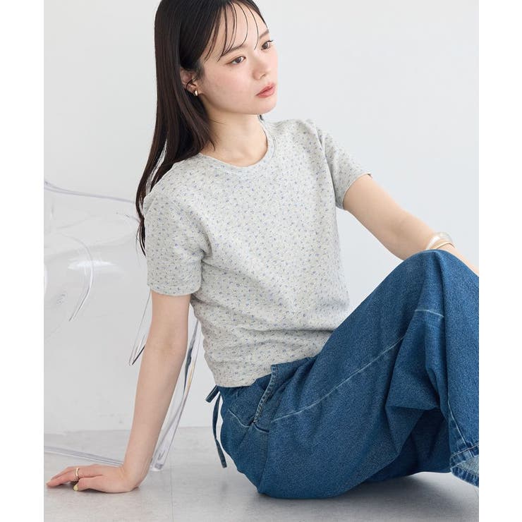 杢グレー | アイレットミニ裏毛Tシャツ | earth music&ecology 