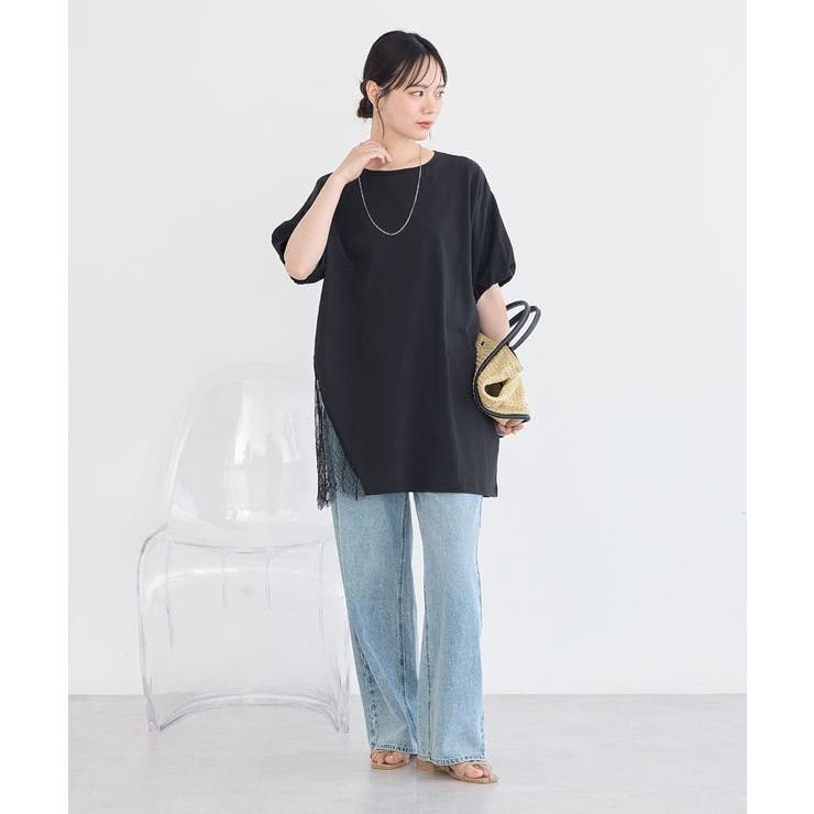 アシメレースビッグTシャツ | earth music&ecology  | 詳細画像10 
