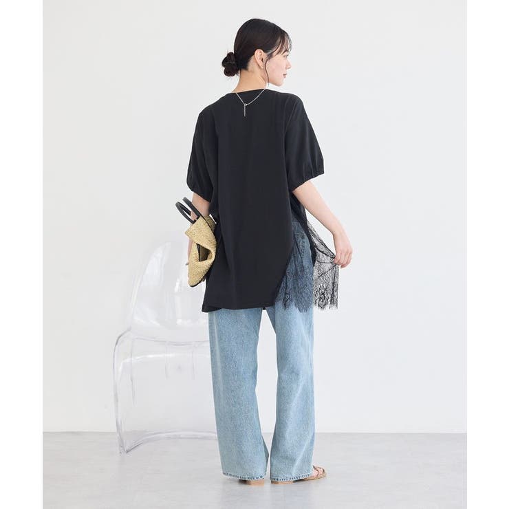 アシメレースビッグTシャツ | earth music&ecology  | 詳細画像12 