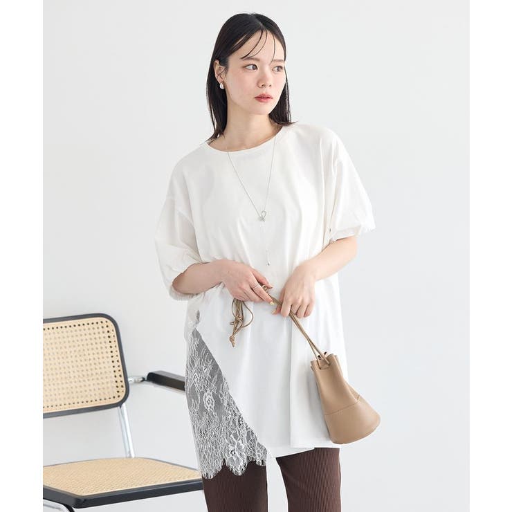 アシメレースビッグTシャツ | earth music&ecology  | 詳細画像2 