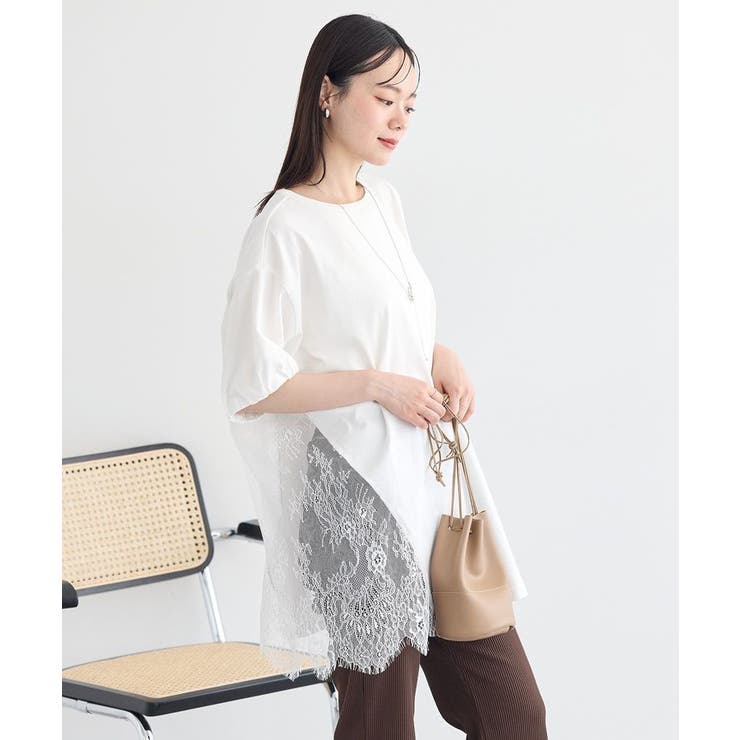アシメレースビッグTシャツ | earth music&ecology  | 詳細画像3 