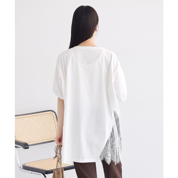 アシメレースビッグTシャツ | earth music&ecology  | 詳細画像4 