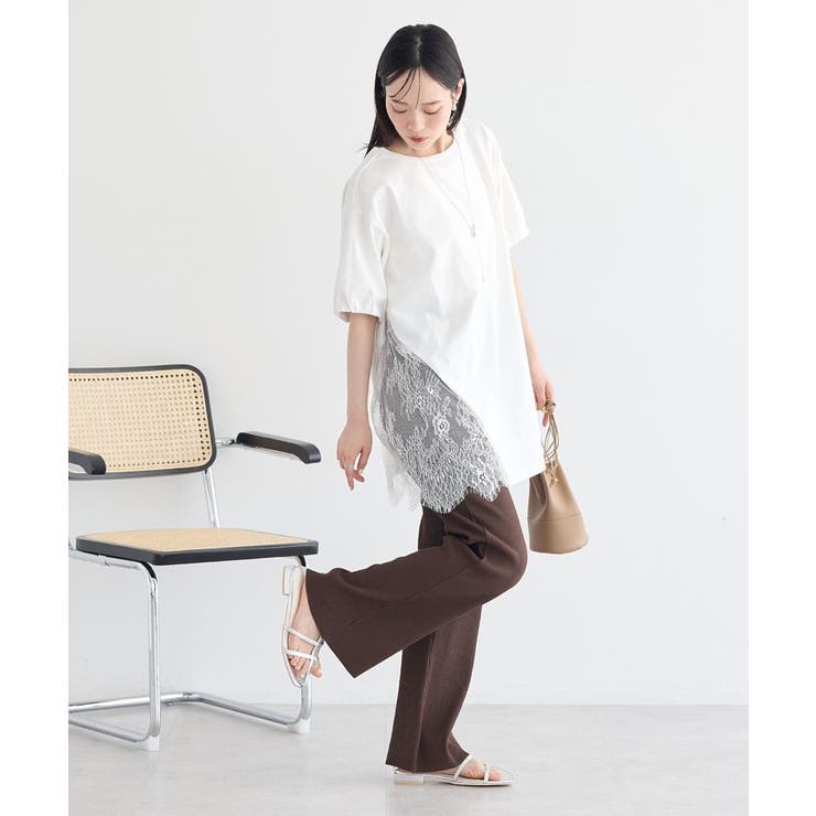 アシメレースビッグTシャツ | earth music&ecology  | 詳細画像6 