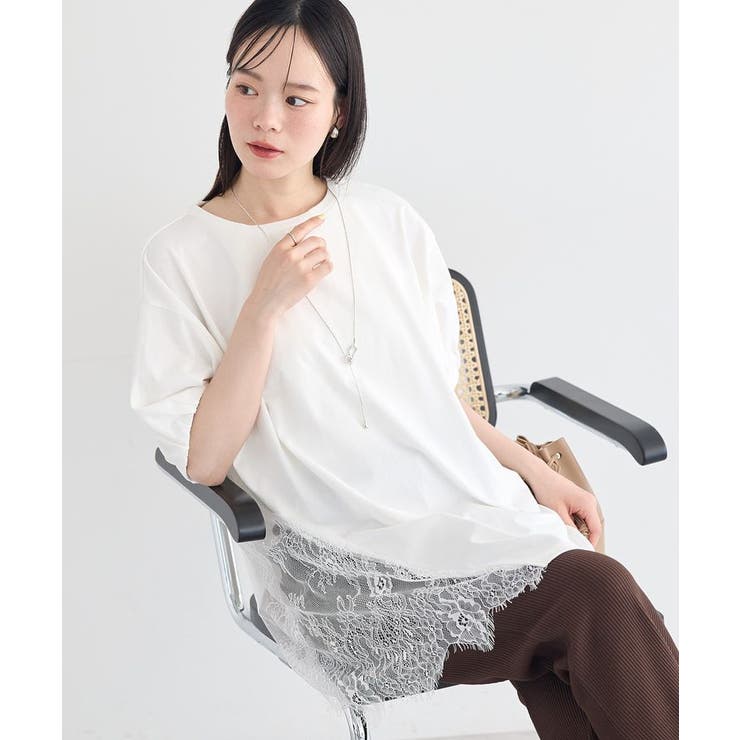 アシメレースビッグTシャツ | earth music&ecology  | 詳細画像8 