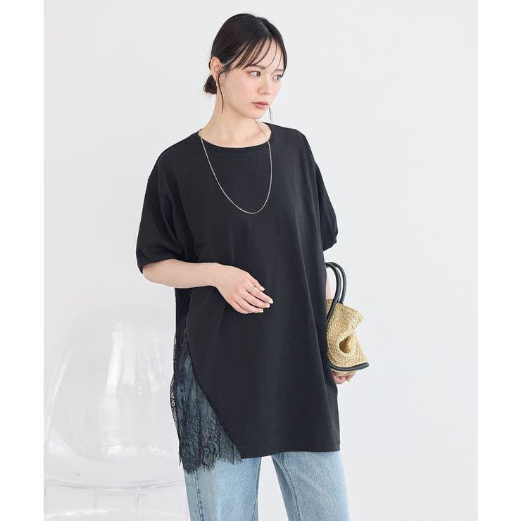 アシメレースビッグTシャツ | earth music&ecology  | 詳細画像9 