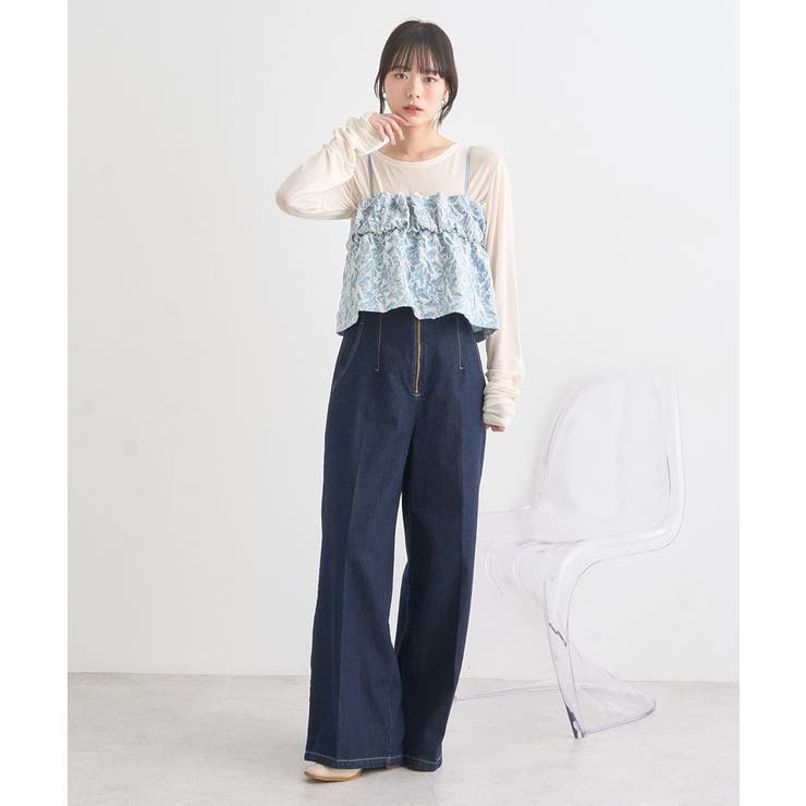 【WEB限定】フロントZIPバックレースアップデニム | earth music&ecology  | 詳細画像30 