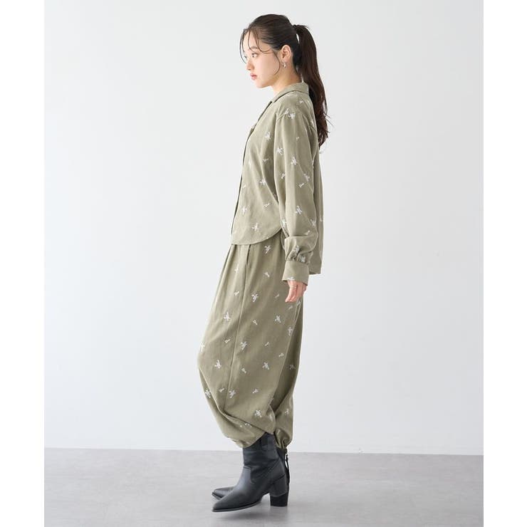 総刺繍リラックスストレートパンツ | earth music&ecology  | 詳細画像8 