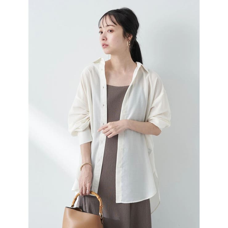 オフホワイト | シアーシャツ | earth music&ecology